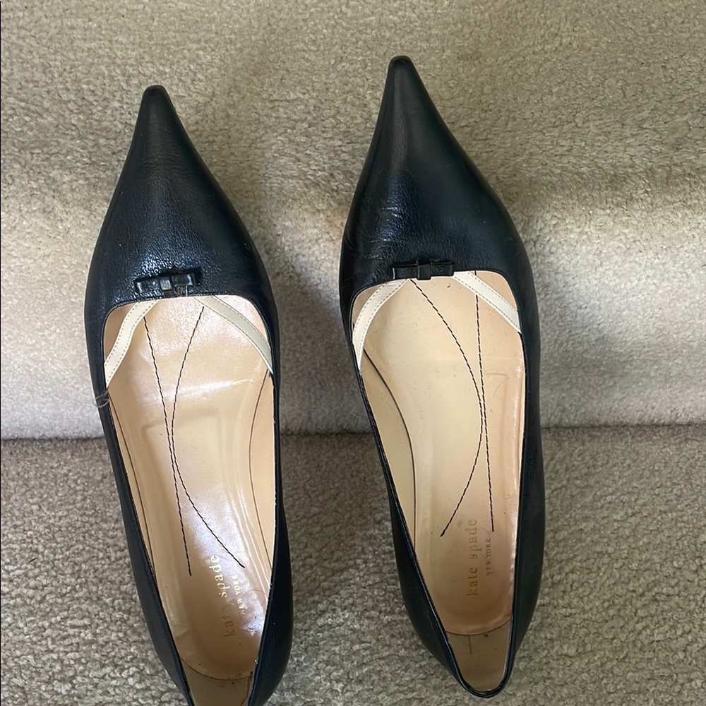 Kate Spade Black Flats Elegant Pointed Toe Design